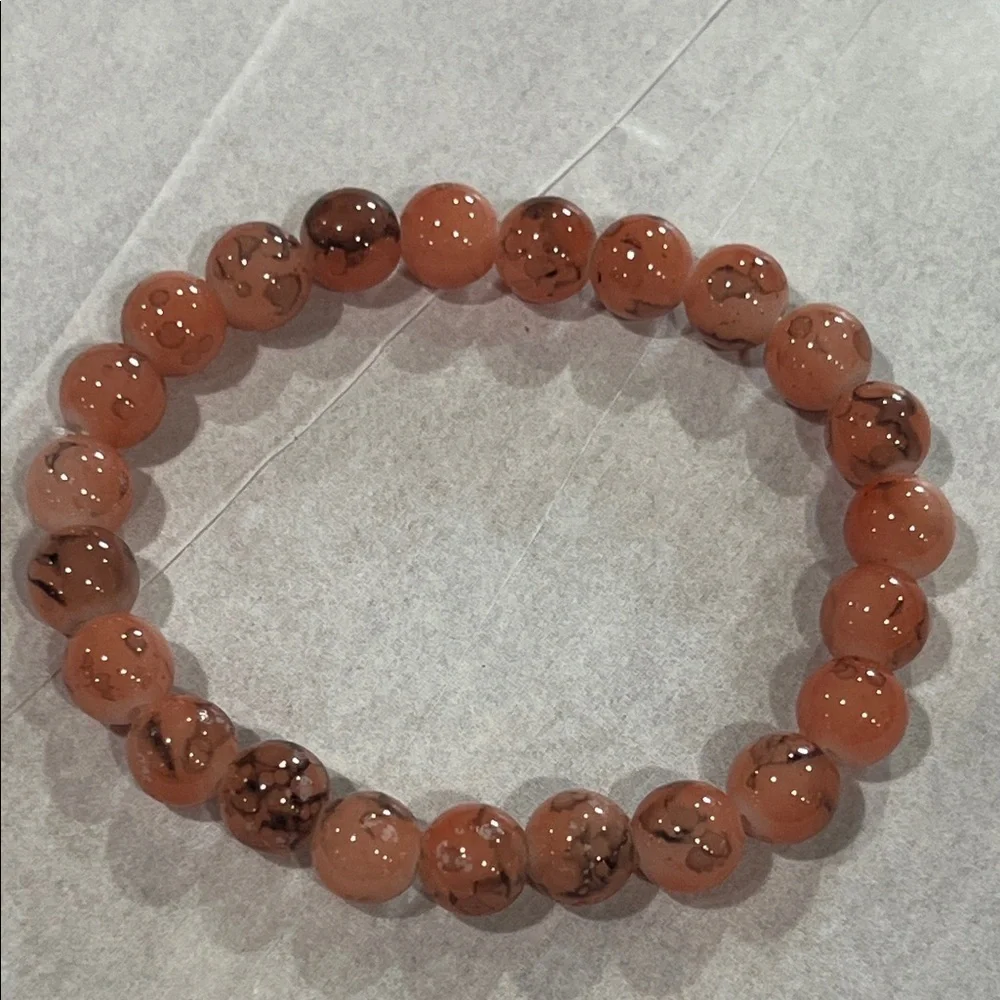 Elegant Orange Beaded Bracelet